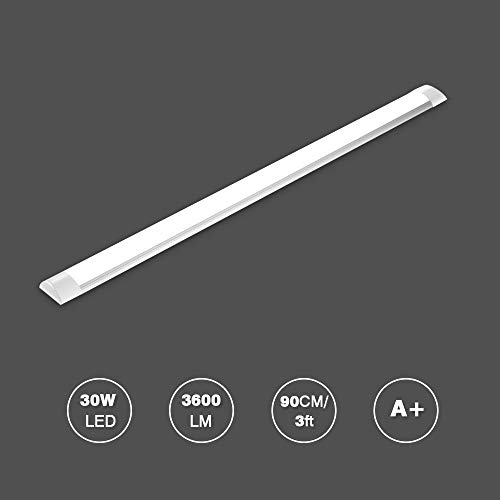 Tubo de Luz LED, Luces LED Bellanny 30W 90cm, Luz de Taller 3600LM 3200K, Luz de Led Blanco Cálido para Garaje, Home, Office