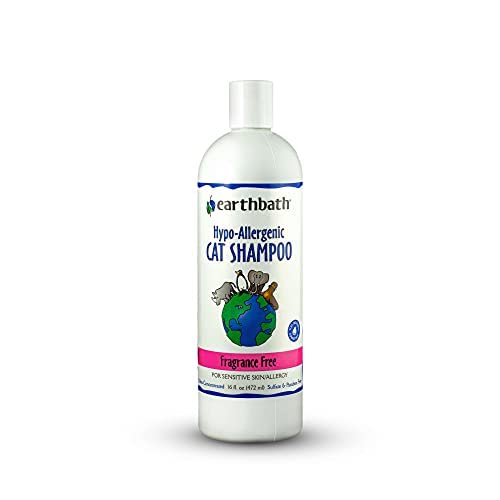 Earthbath 2 Pack of Hypo-Allergenic Cat Shampoo, 16 Ounces Each, Fragrance Free for Sensitive Skin