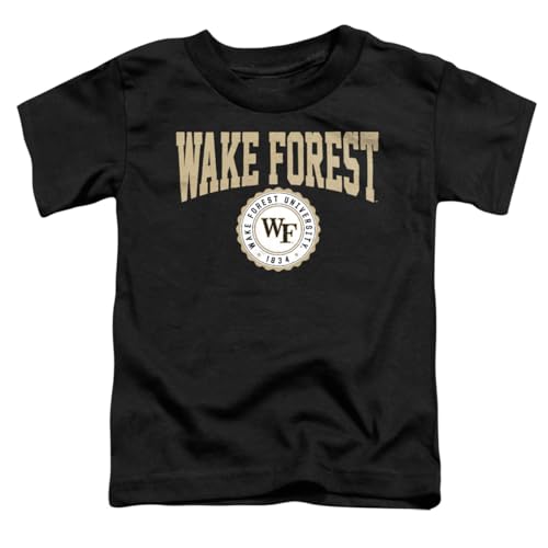 LOGOVISION Wake Forest University Collegiate Seal Kids T Shirt (4) for Toddler Boys and Girls, Black