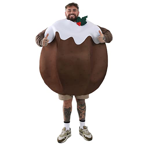 Christmas Pudding Fancy Dress Costume - Unisex Xmas Costume Adults Pudding Tabard - Funny Festive Outfit - One Size