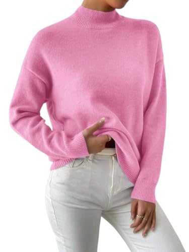Women Fall Fashion Sweaters Pullover Long Sleeve Crew Neck Knit
