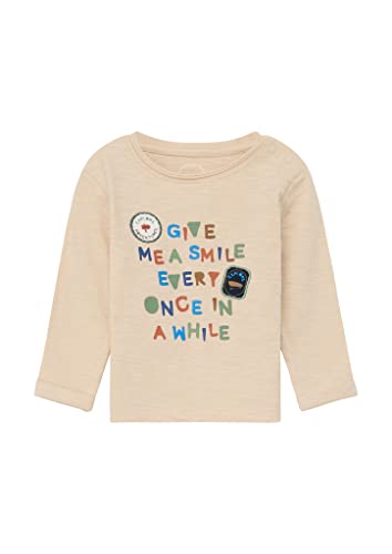 s.Oliver Unisex Baby 2118422 Langarmshirt, Beige #Ecd5c5, 80