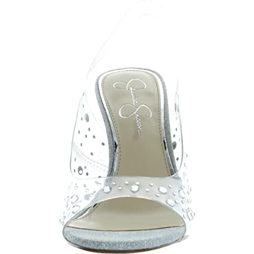 Jessica Simpson Womens Jaisey 2 Glitter Mesh Inset Slingback Heels3