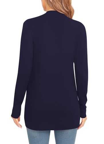 Image of EXCHIC Women's Long Sleeve Lightweight Knit Sweater Cardigan Curved Hem Open Front Cardigans with Pockets