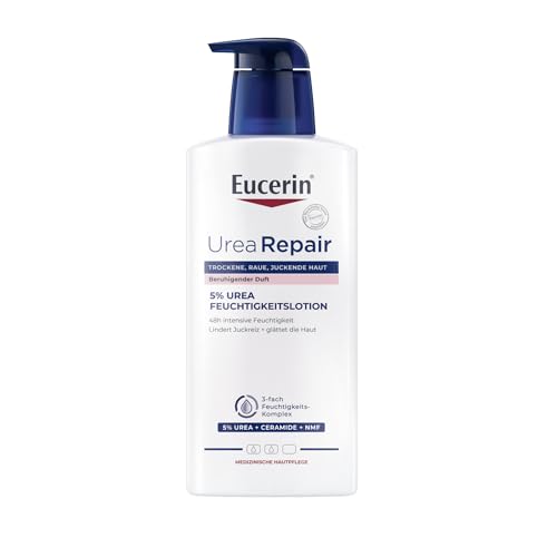 Eucerin UreaRepair PLUS Lotion 5% mit beruhigendem Duft – 48h intensive Pflege für trockene bis sehr trockene Haut, 400 ml Crema