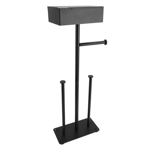 Jiawu Soporte de Papel Higiénico de Pie Accesorios de Ahorro de Superficie Negra Anti -Save de Acero Inoxidable para Habitaciones Pequeñas