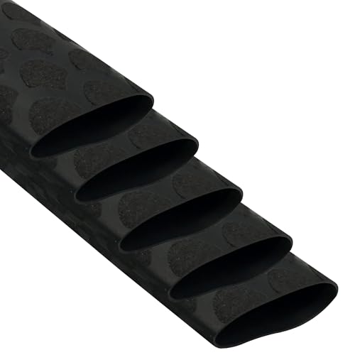 5 Pack(L3.3 ft*5) Heat Shrink Tubing for Fishing Rods, Fish Scale Pattern Fishing Rod Grip Heat Shrink Wrap (&phi;40mm, Black)