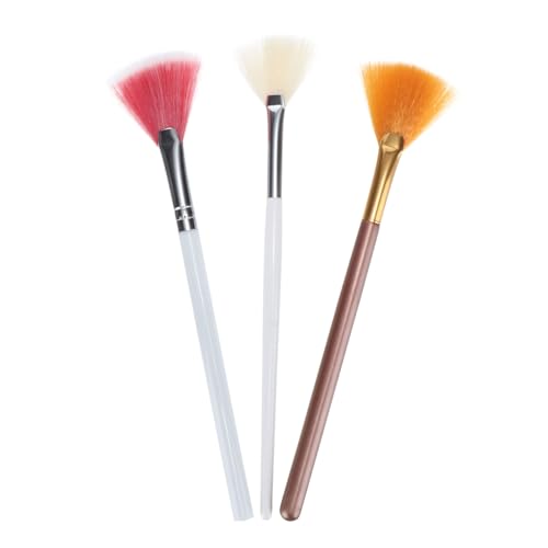 FRCOLOR 3pcs Highlighter Brush Makeup Fan for Women Fan-shaped Brush for Makeup Safe Material Smooth Surface Crease Diffuser