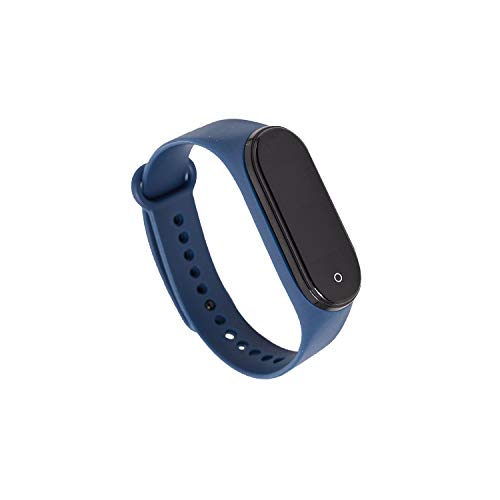 Lbvzxkad Banda Inteligente Pulsera Salud Frecuencia Cardíaca Presión Arterial Monitor de Frecuencia Cardíaca Podómetro Deportes Pulsera Azul