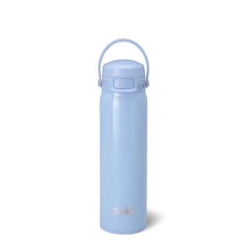 Swig Life Botella de Agua 22oz a Prueba de Fugas con Tapa EZ Fill, Shimmer Periwinkle