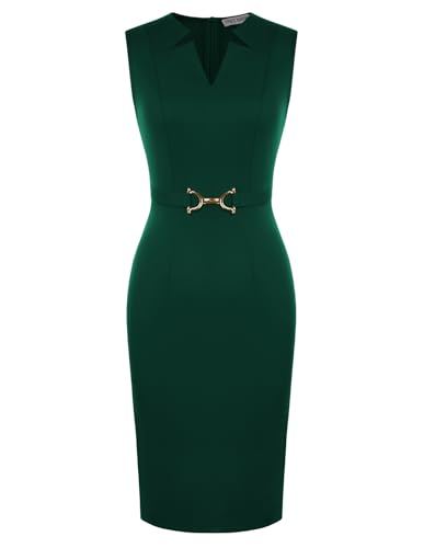 GRACE KARIN Womens Midi Work Business Funeral Dresses 2026 Dark Green L