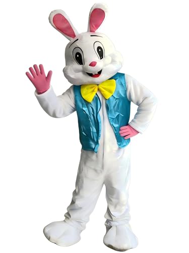 SEABFO Costume & Déguisement de lapin de Pâques en peluche pour adulte, modèle complet pour Carnaval, Halloween et Cosplay
