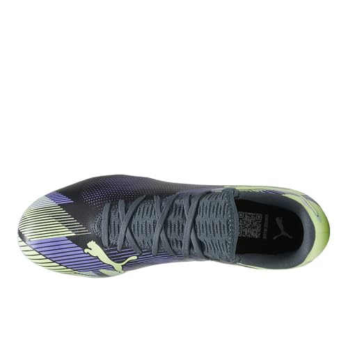 PUMA Puma Men's Future 7 Play Firm, Artificial Ground Soccer Cleats, Gray Skies-Elektro Purple-Fizzy Apple-Puma White, 9.5