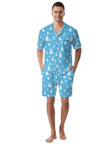 Men's Short Sleeve Pajama Set Patriotic Sleepwear Button-Down Pjs Sets Two-Pieces Loungewear with Pockets3