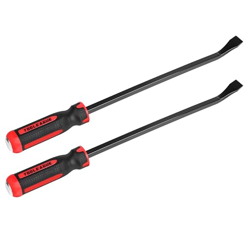Image of TOOLEAGUE Utility 2Pcs Pry Bar Set,18-Inch Mechanic Hand Tools with Thicker Strike Cap Handle, Heavy Duty Pry Bar Tools for Automotive,Home&Garage DIY Job