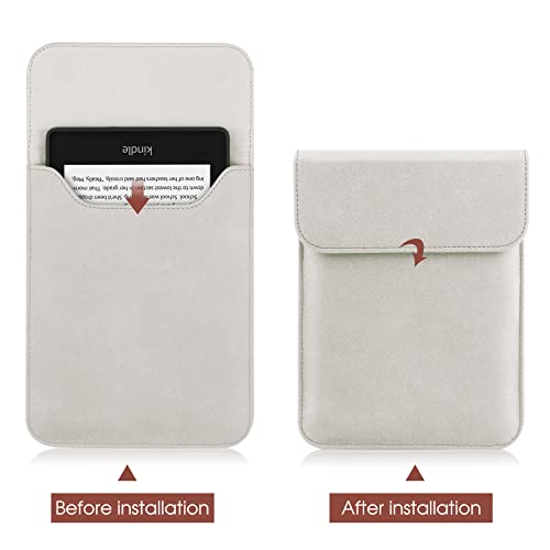 HoYiXi Custodia a Tasca per 6.8'' Kindle Paperwhite 11a Generazione 2021/Kindle Paperwhite Signature Edition 2021/Kindle 2019 Custodia Sleeve per 6 - 6.8'' Kindle Kobo E-reader E-book, Argento - Image 4