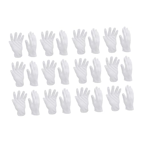 BAZEITFLOW 12 Guantes de Algodón Transpirables para Protección Manual Grande Cómodos y Resistentes para Trabajo Doméstico Jardinería y Joyería