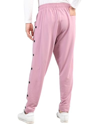 Image of CHKOKKO Men Casual Track Pant Gym Workout Lower with Pocket Pastel Pink 3XL