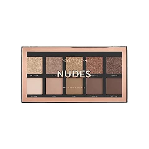 Profusion Cosmetics Nudes 10 Shade Eyeshadow Palette, Multicolour Cover