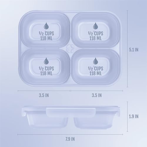 Image of Ello Snap & Nest 10-Piece 2 Cup Plastic Divided Snack Pack Set, Reusable Food Containers for Healthy Eating, Freezer, Dishwasher Safe, Seafoam