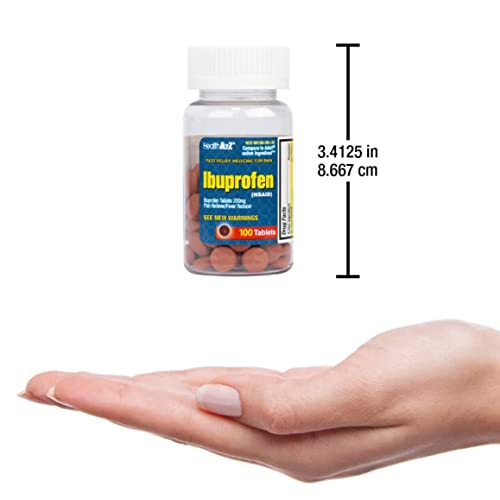 Healtha2Z® Ibuprofen 200Mg | 100 Counts | Pain Relief | Body Aches | Headache | Arthritis | Cramps | Back Pain | Fever Reducer | #TOP6
