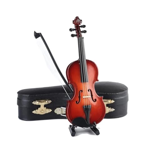 HQWBVD Modelo De Instrumento Musical Réplica De Modelo De Violín Y Guitarra En Miniatura Personalizado con Soporte Y Estuche Adornos De Instrumento Musical De Violonchelo En Miniatura(J)