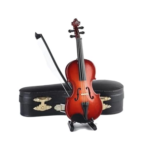 HQWBVD Modelo De Instrumento Musical Réplica De Modelo De Violín Y Guitarra En Miniatura Personalizado con Soporte Y Estuche Adornos De Instrumento Musical De Violonchelo En Miniatura(J)