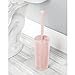 mDesign Slim Plastic Toilet Bowl Brush and Holder Set, Modern Compact Storage Organizer Cleaner Scrubber for Toilet - Heavy Duty Cleaning Plunger for Bathroom, Aura Collection - Light Pink