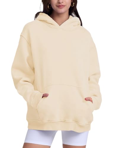 Image of FAIABLE Womens Oversized Acid Wash Hoodie Unisex Heavyweight Fleece Cotton Hoodies Vintage Washed Sweatshirt for Women