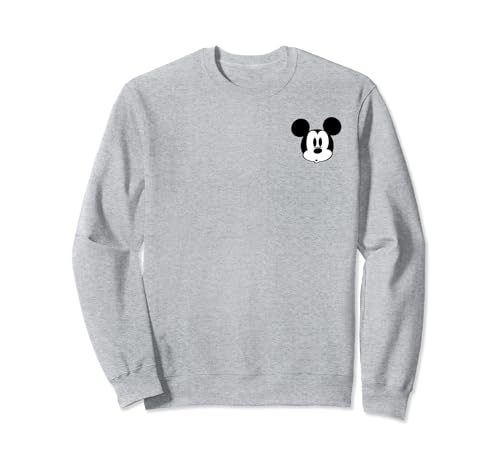 Sweatshirt Disney Mickey homme femme col rond avec motif poche Oops Face