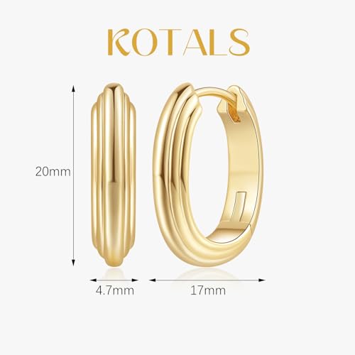Gold Earrings 14K Gold Hoop Earrings for Women Trendy Bold and Beautiful Three-Layer Construction Thick Chunky Hoop Earring for Women2