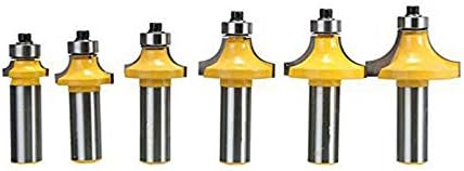 Router Bit Roundover Edging Tool Kit, 1/2" Shank Corner Rounding Edge-forming Cutter for Woodworking, 6 Assorted Size Set