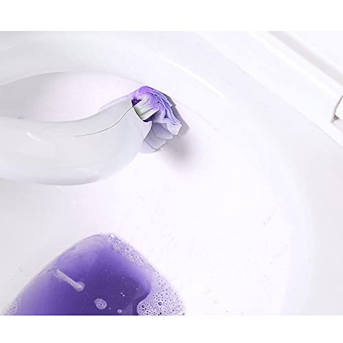 Yusat 12Pcs Disposable Toilet Brush Replacement Refills for 3061 Toilet Scrubber Wand Refills Supplies (Lavender) - Image 3