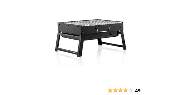 InnovaGoods® Barbecue carbon portatile, griglia, facile e comodo spostamento, ideale per risparmiare spazio, materiale di ferro (nero).