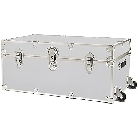 Rhino Trunk & Case Camp & College Trunk with Removable Wheels 30"x17"x13" (Gray) Cover