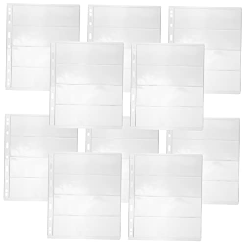 NUOBESTY 1 Juego Fundas Transparentes Para Billetes Mangas De Papel Moneda Páginas De Sellos Para Álbum De Sellos Páginas De Álbumes De Sellos Transparentes De Polivinilo 20 Hojas