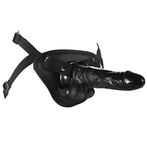 YunJiaoon Strap-on Dildo Realistic Dildo with Wearable,Strap Harness Adult Sex Toy Suction Cup for Couple Pegging Women Lesbian Silicone Dildo for Sex Gift, Fetish Fantasy Sex Black Dildo
