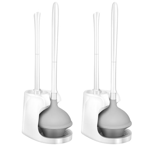 Toilet Brush and Plunger Set, 2 Packs Toilet Plungers for