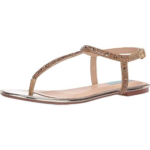 Blue by Betsey Johnson Lux Flat Sandal Gold 5.5 Cover