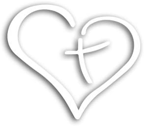 Christlicher Aufkleber Herz Mit Kreuz Jesus Weiss Sticker Ca 11x10 Cm Amazon De Kuche Haushalt Wohnen