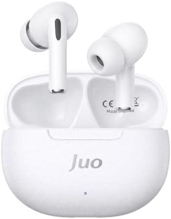 Juo JT1 Bluetooth 6.0 TWS Kablosuz Kulak İçi Kulaklık 20 Saat Pil Ömrü 13mm Sürücü IPX4 Beyaz — Amazon ürün görseli