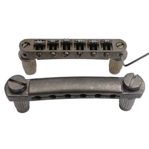 Goujons de pont de guitare couleur rouille avec cordier stopbar et selle Tune O Matic