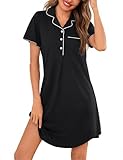 Robe de Nuit de Soirée Confortable pour Femme : La coupe ample associée au design du bas de la robe aide à dissimuler naturellement le ventre et les hanches. Convient aux silhouettes rondes ainsi qu’à la grossesse.