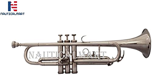 Nickel Plated Bb Flat 4 Valve Flugel Horn + Free Hard Case + Mouthipice #TOP1