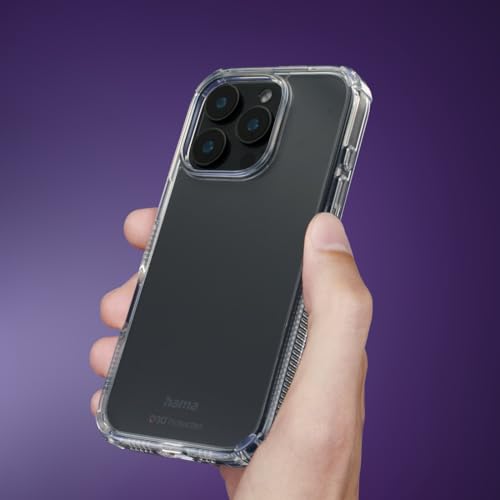 Hama Coque pour iPhone 16 Pro Extreme Protect [Housse Anti-jaunissement] [Etui D3O®] [Coque Robuste] - Transparent
