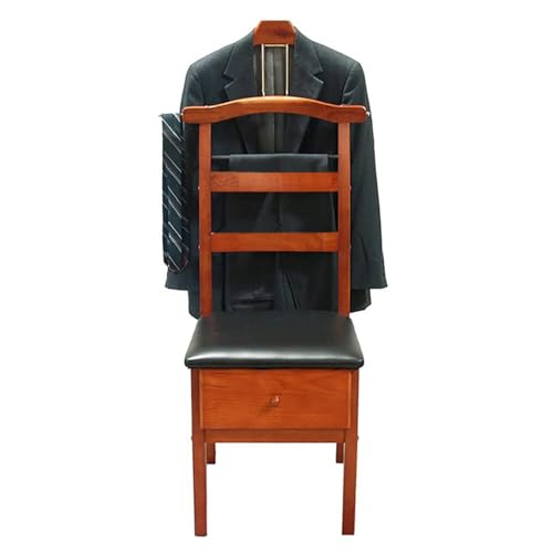 Consejos para Comprar Galanes de noche y soportes para trajes para comprar hoy. 44 TCXSSL Galán De Noche con Asiento Madera Perchero De Pie Moderno I Galán De Noche Moderno para Vestidor con Cajón De Almacenamiento Barra De Pantalones