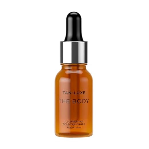 TAN-LUXE THE BODY gotas de falso bronceado, medio (15 ml) añaden gotas de bronceado al cuidado de la piel para un bronceado corporal personalizado, libre de crueldad y vegano