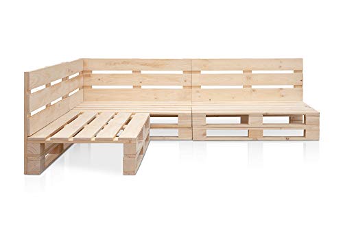 SUENOSZZZ-ESPECIALISTAS DEL DESCANSO Sofa PALETS Madera para Jardin sin Barniz, Sillón Palet sin Cojines. Palets Europeos con Respaldo y Asiento, Sofás para Patio, Palet Chill out - imagen 6