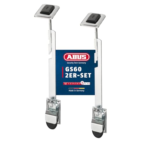 ABUS Gitterrostsicherung GS60 - Schutz für Kellergitter - mit Zugstab und großen Halteplatten - ABUS-Sicherheitslevel 8 - 04631 - 2er Set