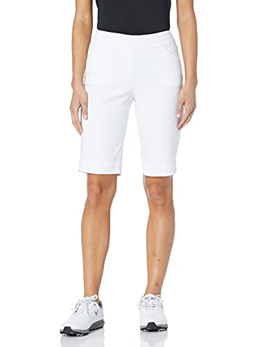 SLIM-SATION Golf Women's Pull On Wide Band Print Walking Short Front and Back Pockets